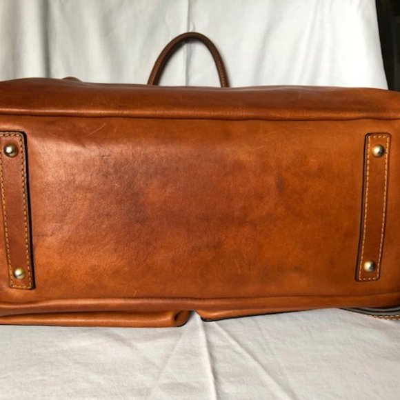 Dooney and Bourke Florentine Leather Clayton Satchel - British Tan - Picture 4 of 15